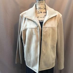 Vintage Claiborne Jacket Women Size L Tan Fall Spring Casual